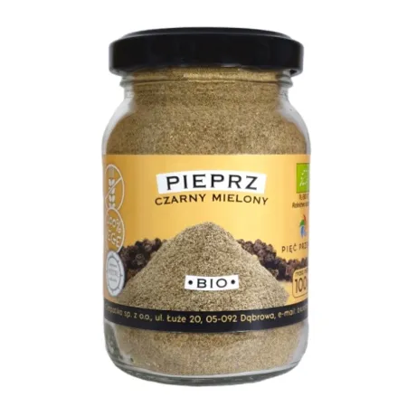 Pieprz czarny mielony BIO 100 g – ekologiczny, bezglutenowy, aromatyczny