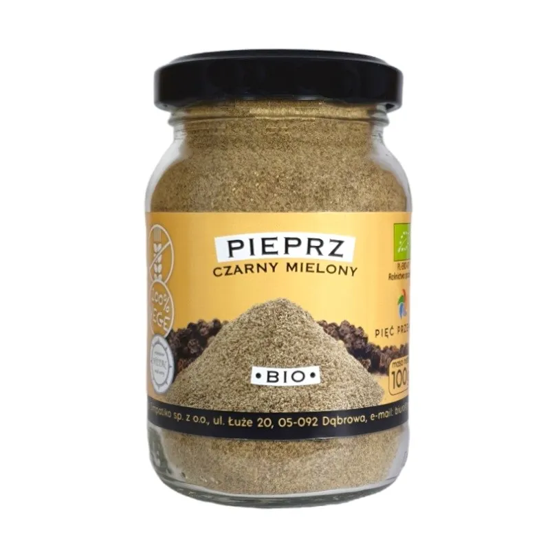 Pieprz czarny mielony BIO 100 g – ekologiczny, bezglutenowy, aromatyczny