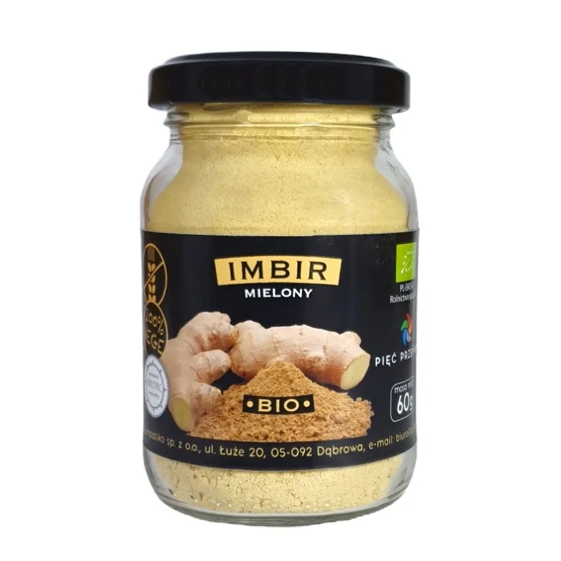 Imbir mielony BIO 60 g – ekologiczny, bezglutenowy, aromatyczny