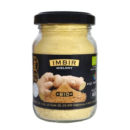 Imbir mielony BIO 60 g – ekologiczny, bezglutenowy, aromatyczny