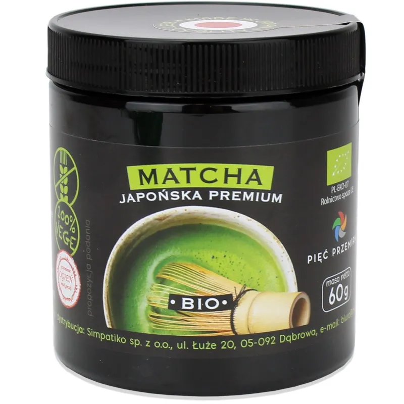 Herbata Matcha BIO 60 g – ekologiczna, bezglutenowa, pełna antyoksydantów