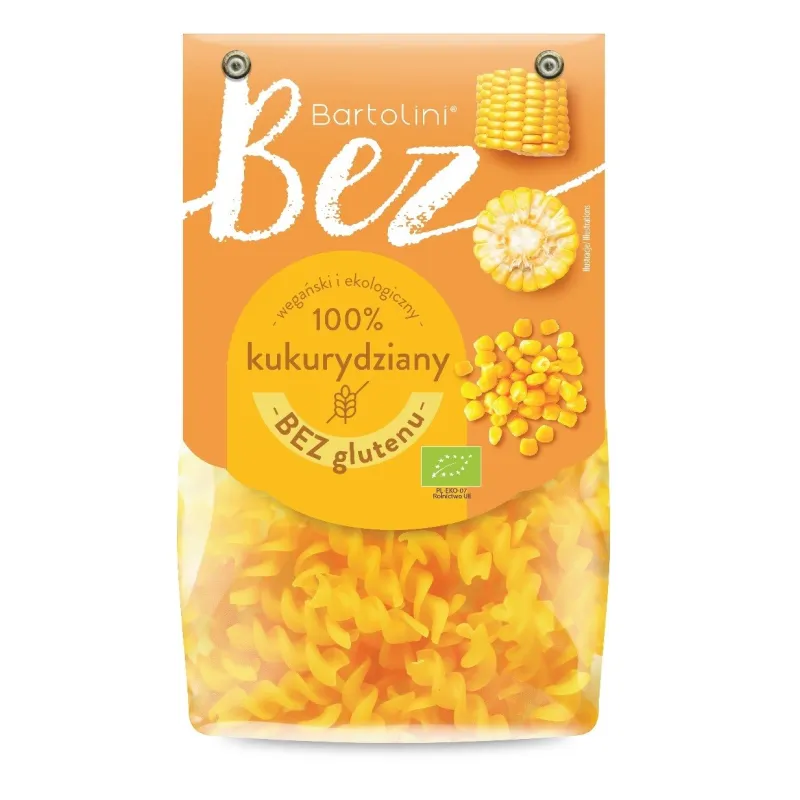 Makaron kukurydziany świderki BIO 250 g – bezglutenowy, ekologiczny, Bartolini