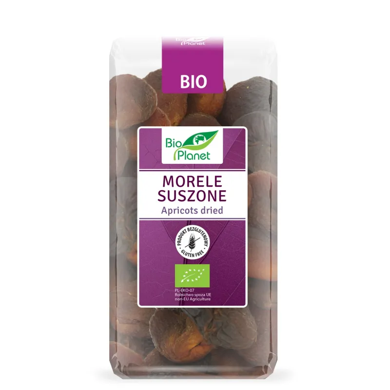 Morele Suszone Bezglutenowe BIO 400 g – Zdrowa Przekąska