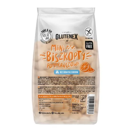 Mini biszkopty pomarańczowe bez cukru i glutenu | Glutenex