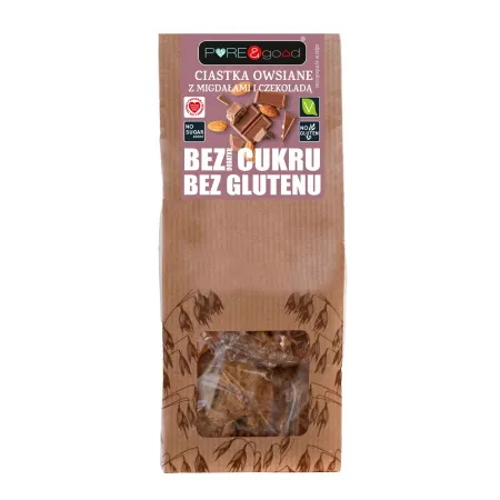Ciastka owsiane z migdałami i czekoladą – bez cukru, bez glutenu