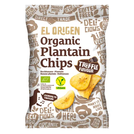Chipsy z plantana o smaku trufli BIO – bezglutenowe, wegańskie