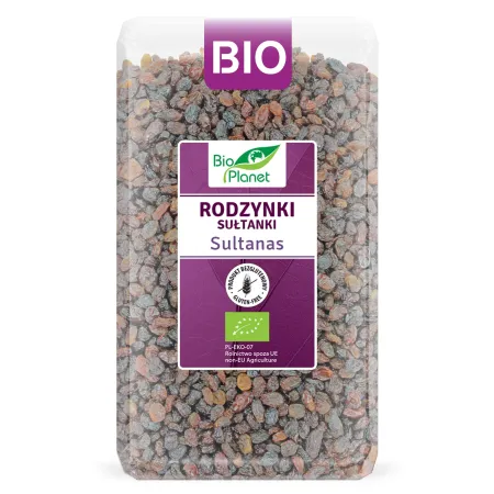 Rodzynki Sułtanki BIO 1 kg – Ekologiczne, Bezglutenowe, Wegańskie