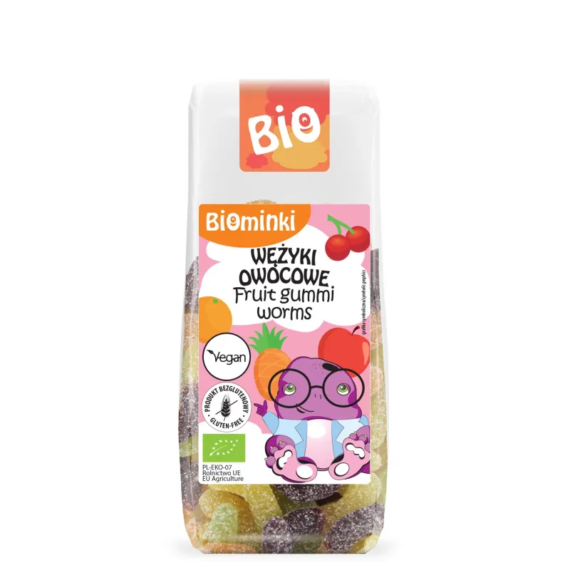 Wężyki Owocowe BIO 100 g – Bez Żelatyny i Glutenu