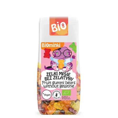 Żelki Misie BIO 100 g – Bez Żelatyny, Bezglutenowe