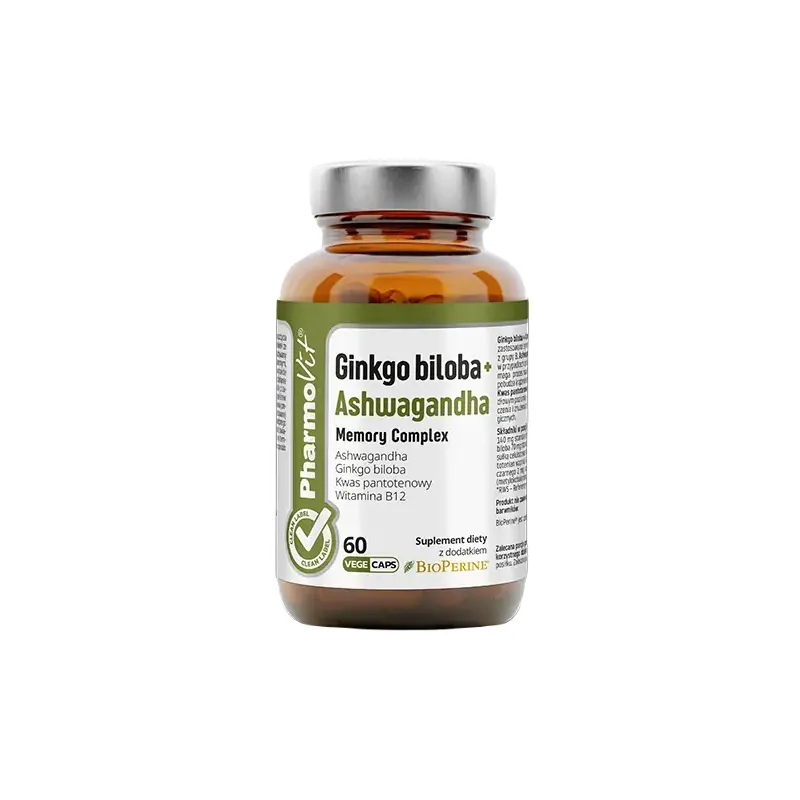 Ginkgo Biloba + Ashwagandha | Wsparcie pamięci i koncentracji