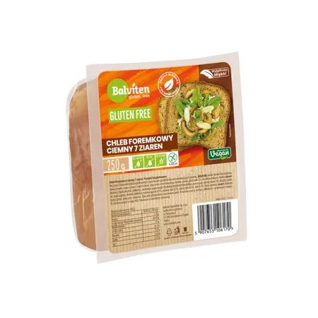 Chleb Foremkowy Ciemny 7 Ziaren Bezglutenowy 250 g – Chrupiący i Zdrowy