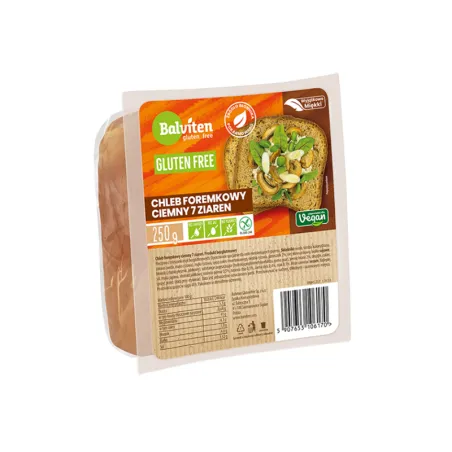 Chleb Foremkowy Ciemny 7 Ziaren Bezglutenowy 250 g – Chrupiący i Zdrowy