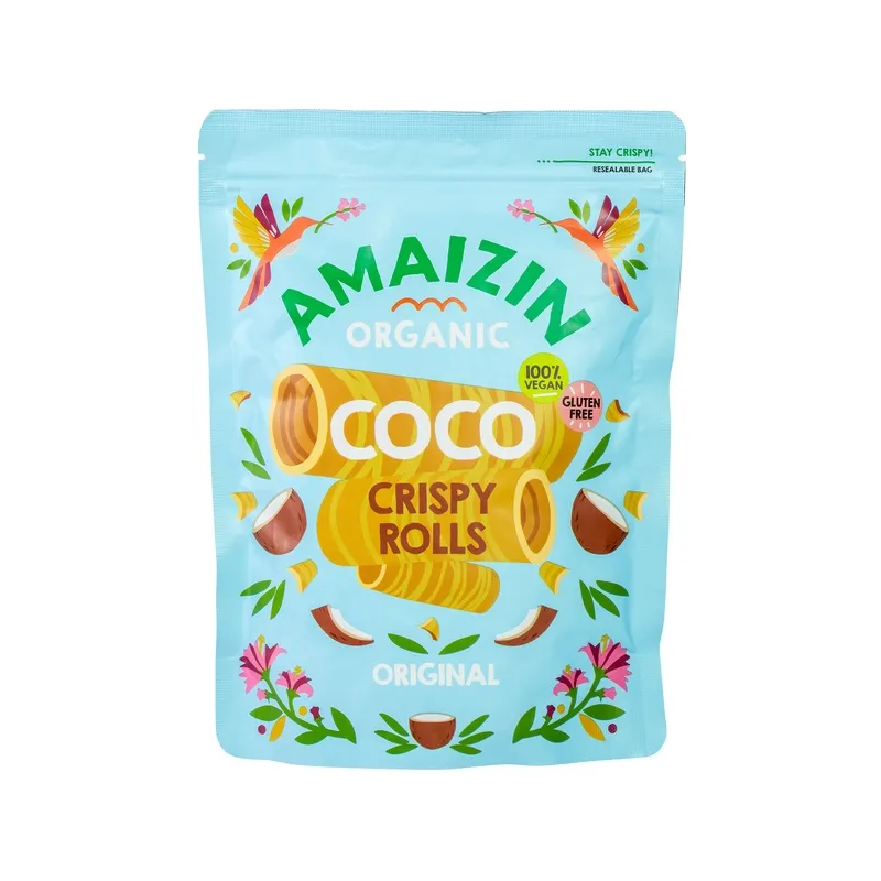 Rurki Waflowe Kokosowe Bezglutenowe BIO 140 g – AMAIZIN