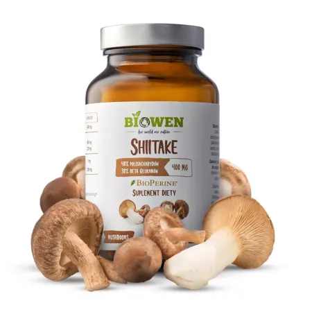 Grzyby Shiitake HEMPKING | Ekstrakt 400 mg, 90 kapsułek | Wegański, bezglutenowy