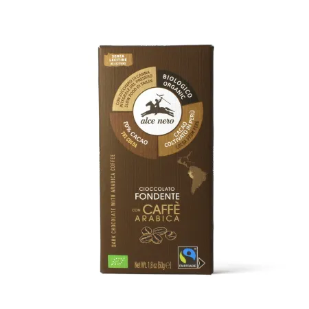 Czekolada Gorzka z Kawą Fair Trade BIO 50 g | Alce Nero | Intensywny smak
