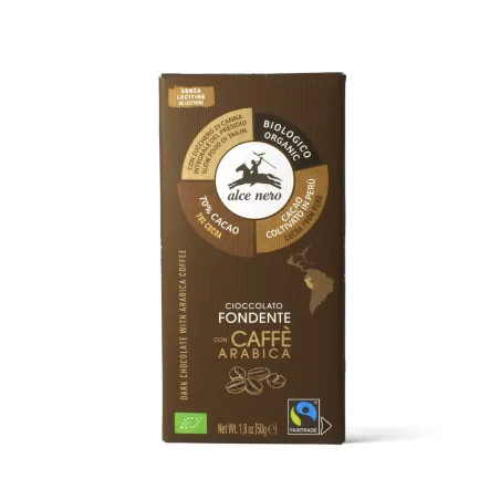 Czekolada Gorzka z Kawą Fair Trade BIO 50 g | Alce Nero | Intensywny smak