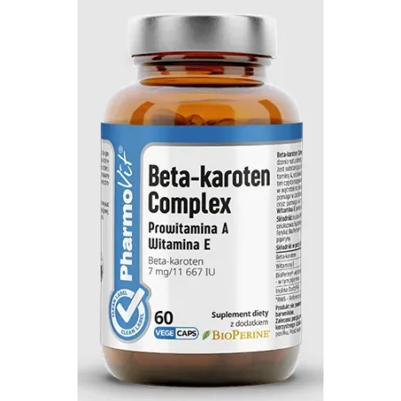 Beta-Karoten Complex | Naturalny Beta-Karoten + Witamina E | Bezglutenowy