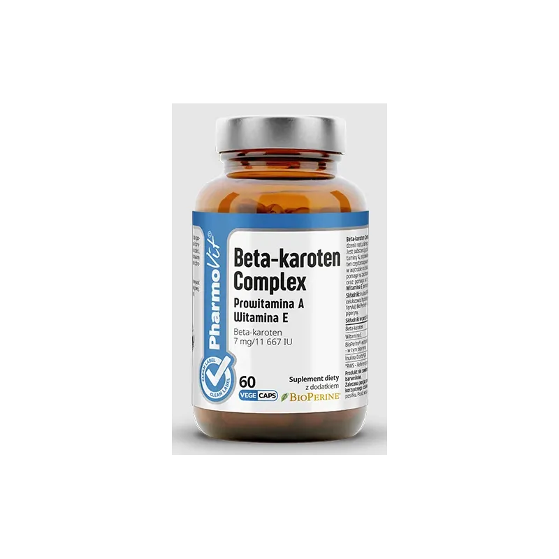 Beta-Karoten Complex | Naturalny Beta-Karoten + Witamina E | Bezglutenowy