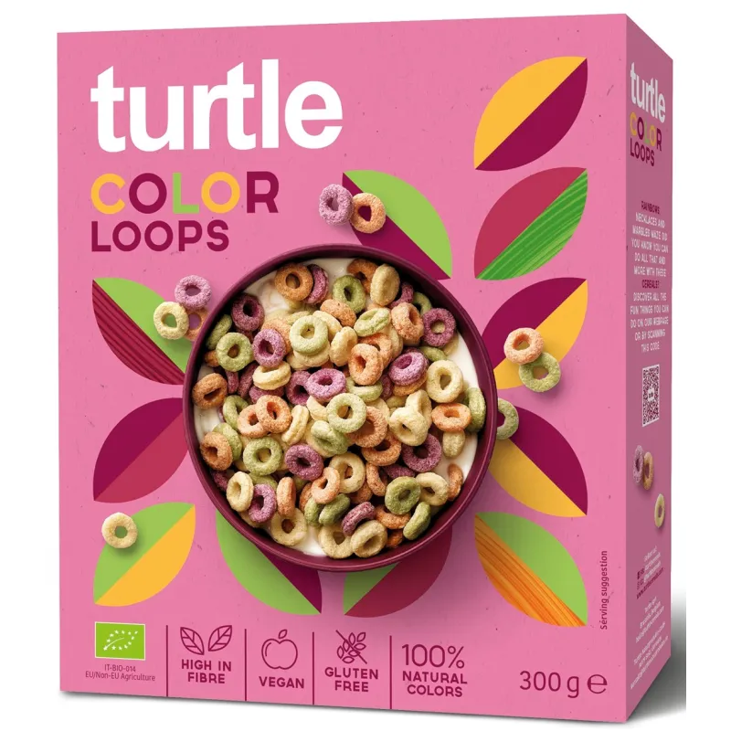 Kółka Zbożowe Kolorowe BIO 300 g | BEZGLUTENOWE | TURTLE