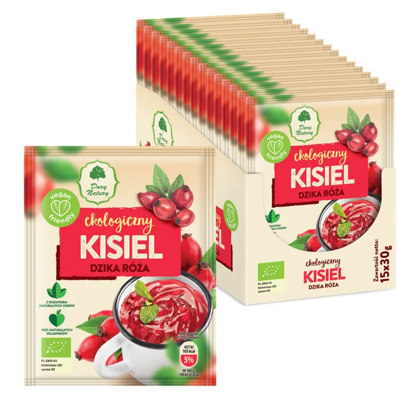Kisiel Instant Dzika Róża | BIO | Bezglutenowy | 30 g | Dary Natury