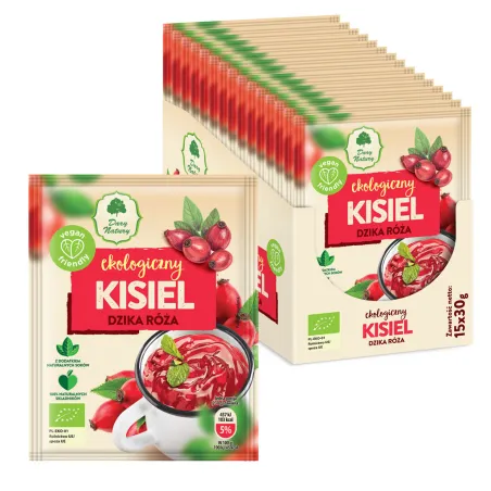 Kisiel Instant Dzika Róża | BIO | Bezglutenowy | 30 g | Dary Natury