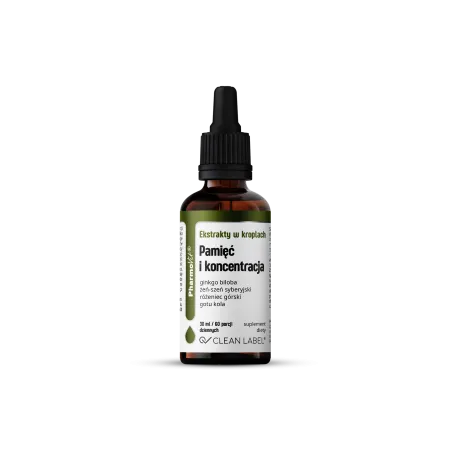 Ekstrakty w kroplach na pamięć i koncentrację 30 ml – Pharmovit
