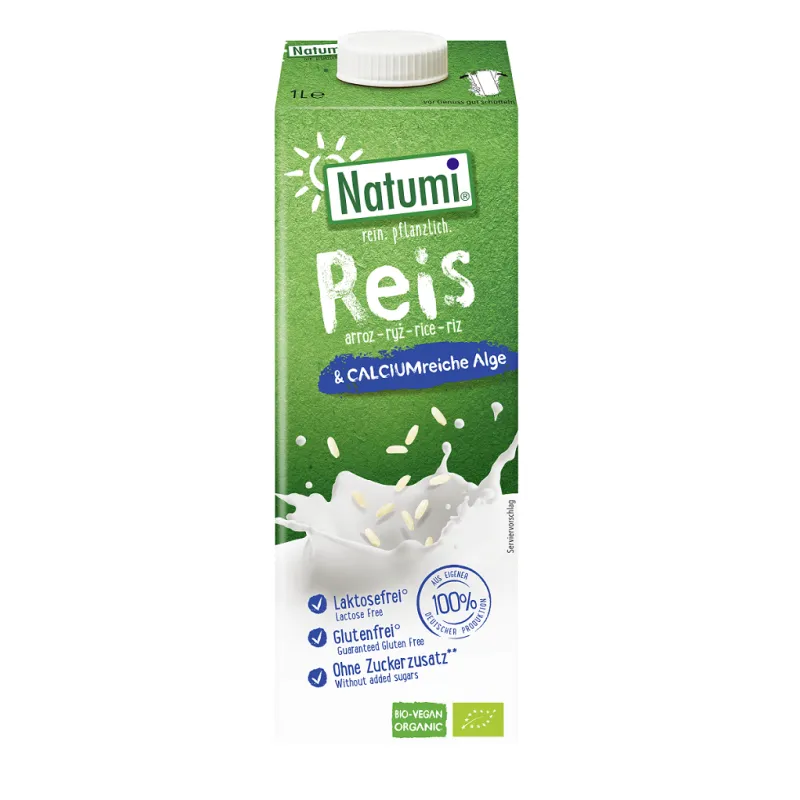 Napój ryżowy BIO 1L – bezglutenowy, bez cukru | Natumi