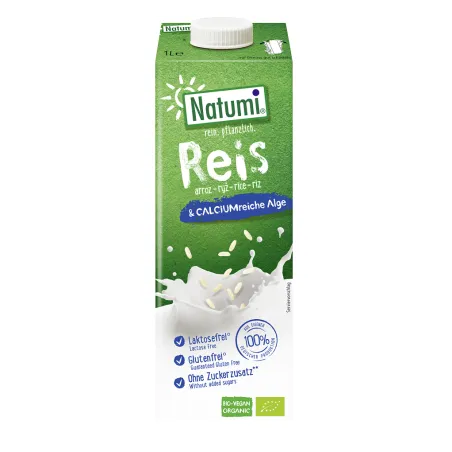 Napój ryżowy BIO 1L – bezglutenowy, bez cukru | Natumi