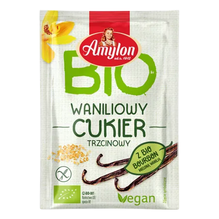 Cukier trzcinowy z wanilią Bourbon BIO 20 g – Amylon