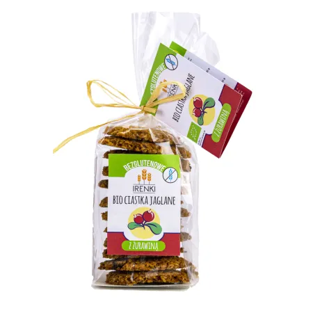 Ciastka jaglane z żurawiną BIO 150 g – bezglutenowe, ekologiczne | Irenki