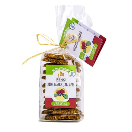 Ciastka jaglane z żurawiną BIO 150 g – bezglutenowe, ekologiczne | Irenki