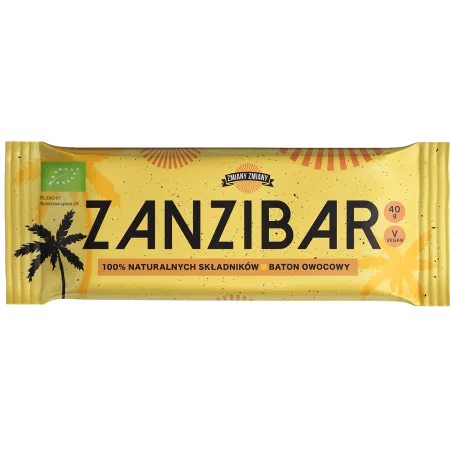 Baton owocowy „Zanzibar” BIO 40 g – bezglutenowy, RAW | Zmiany Zmiany