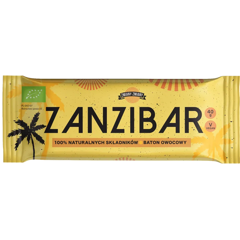 Baton owocowy „Zanzibar” BIO 40 g – bezglutenowy, RAW | Zmiany Zmiany