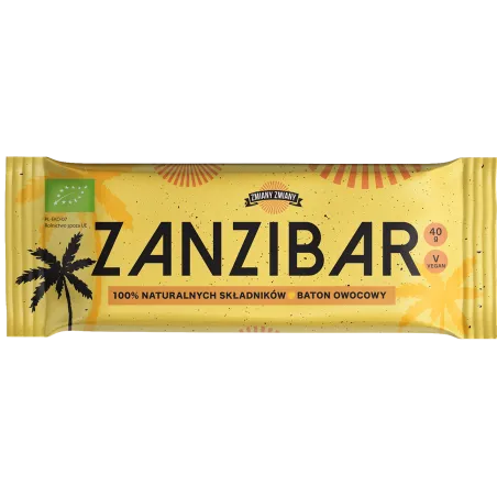 Baton owocowy „Zanzibar” BIO 40 g – bezglutenowy, RAW | Zmiany Zmiany