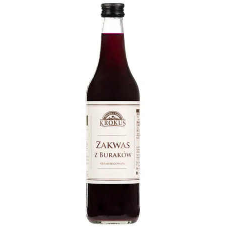 Zakwas z buraków BIO 500 ml – niepasteryzowany, bezglutenowy | Krokus