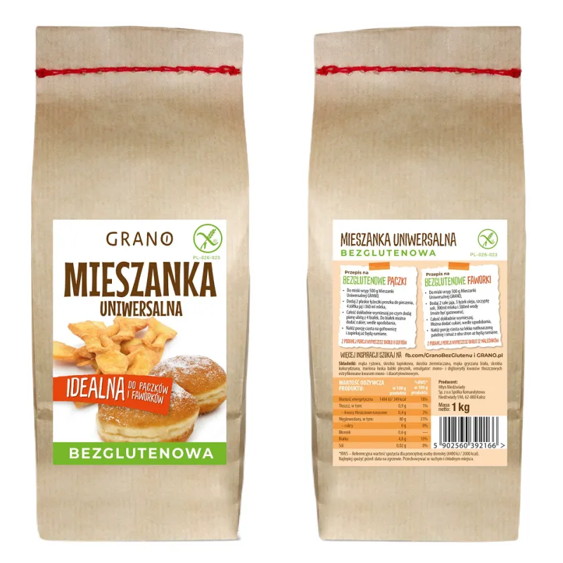 Mieszanka uniwersalna bezglutenowa 1 kg – do wypieków i gotowania | Grano