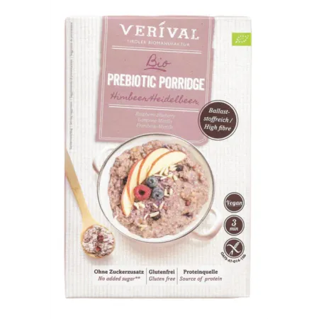 Owsianka błonnikowa z malinami i borówkami 350 g – bezglutenowa, BIO | Verival