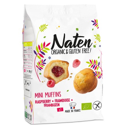 MUFFINKI MINI Z NADZIENIEM MALINOWYM BEZGLUTENOWE BIO 200 g - NATEN