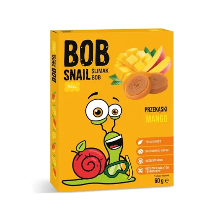 Przekąska Roll Mango Bez Dodatku Cukrów 60 g - BOB SNAIL
