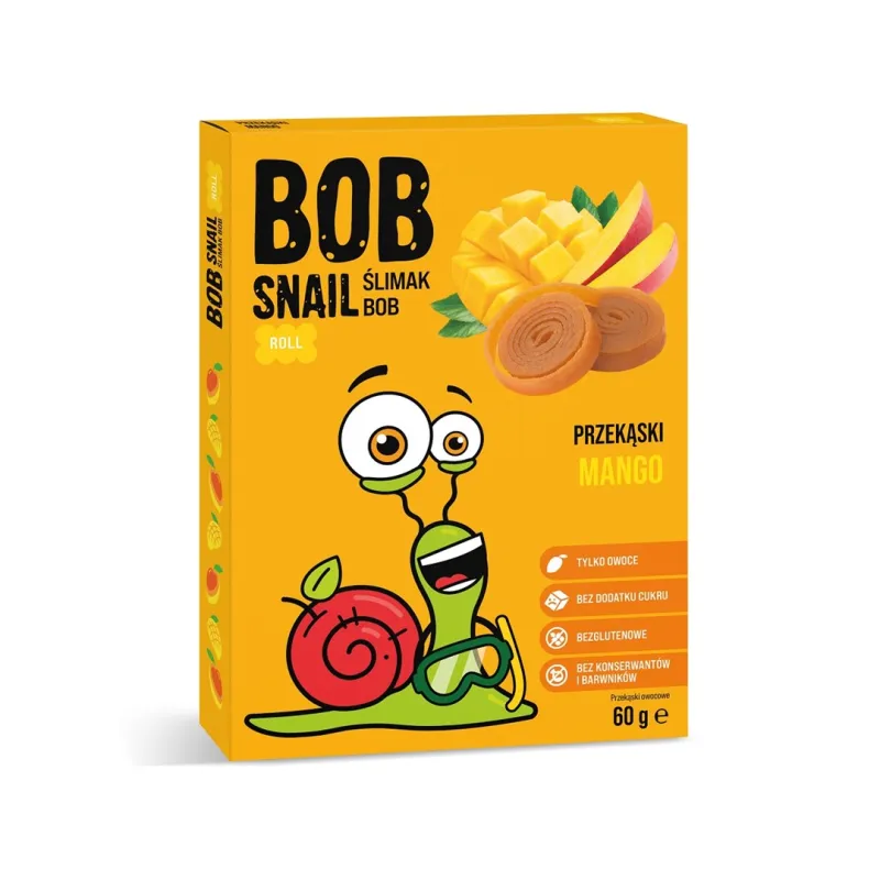 Przekąska Roll Mango Bez Dodatku Cukrów 60 g - BOB SNAIL