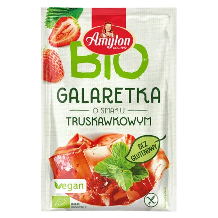 Galaretka Truskawkowa BIO z Agarem - Bezglutenowa 40 g - AMYLON