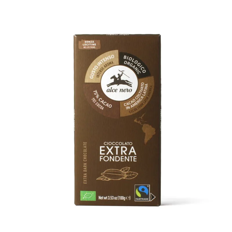 Czekolada Gorzka 75% BIO 100 g - Fair Trade, Bezglutenowa