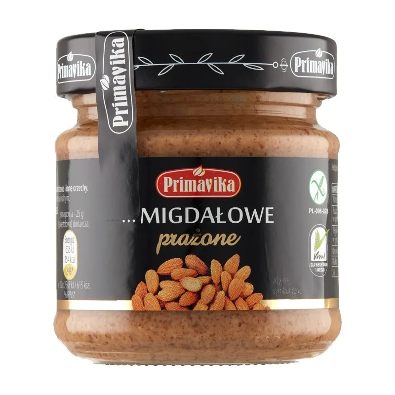 Krem z Prażonych Migdałów Bezglutenowy 185 g - Naturalny i Zdrowy