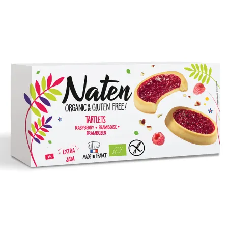 Ciastka tartaletki z dżemem malinowym bezglutenowe BIO 130 g – Naten