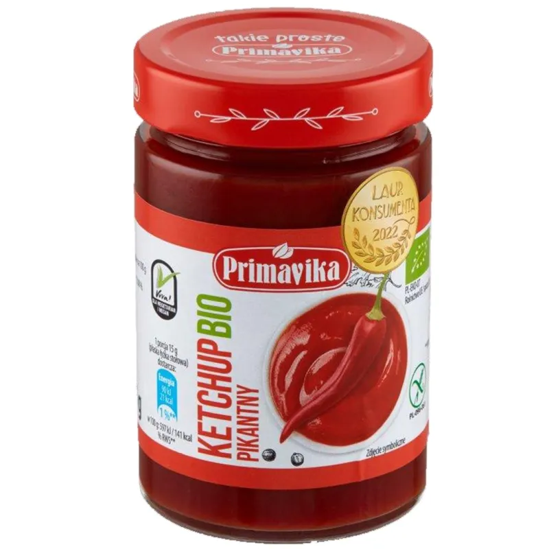 Ketchup Pikantny Bezglutenowy BIO 315 g - Primavika