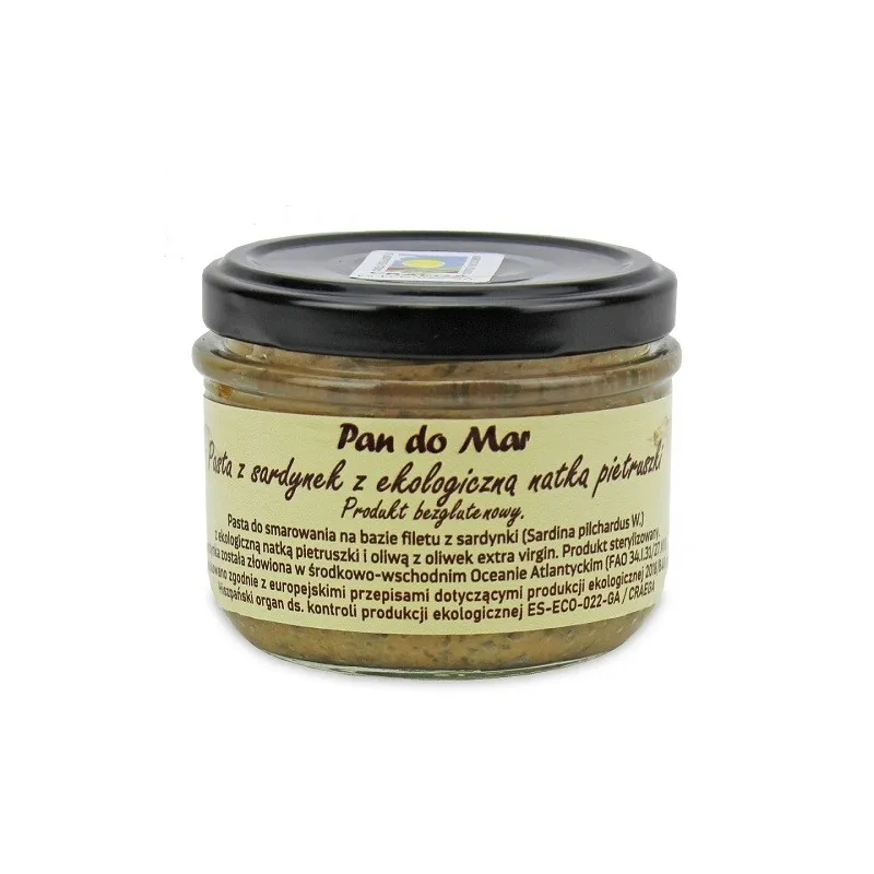 Pasta z sardynek z bio natką pietruszki BIO 125 g – Pan do Mar