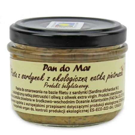 Pasta z sardynek z bio natką pietruszki BIO 125 g – Pan do Mar
