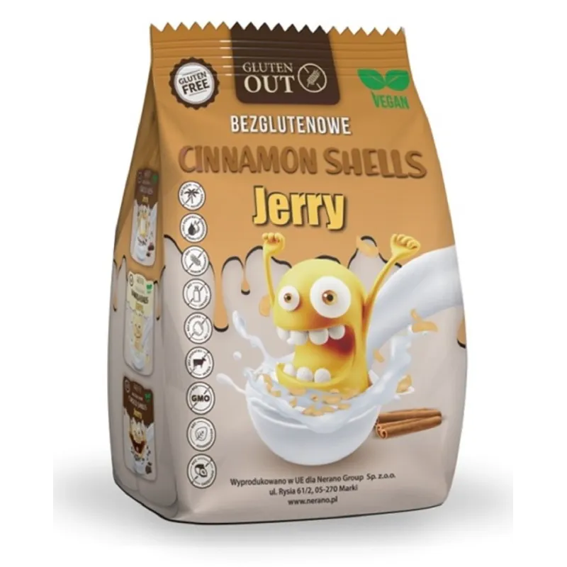 Muszelki zbożowe cynamonowe bezglutenowe 375 g – Jerry Gluten Out