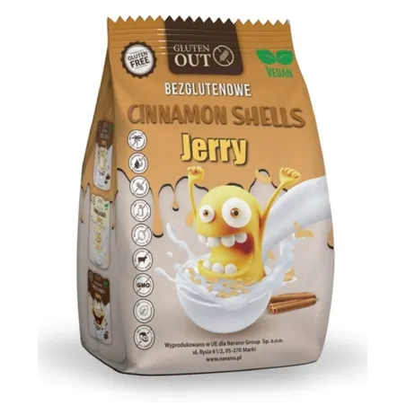 Muszelki zbożowe cynamonowe bezglutenowe 375 g – Jerry Gluten Out