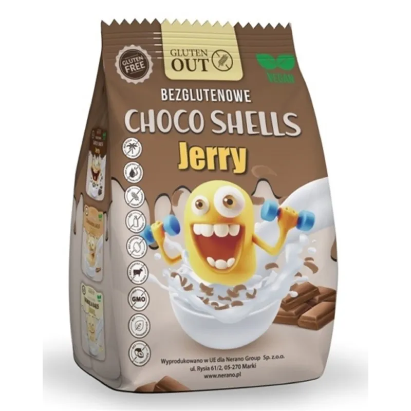 Muszelki zbożowe kakaowe bezglutenowe 375 g – Jerry Gluten Out